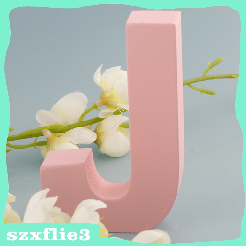 Bộ 26 Chữ Cái Bằng Gỗ Màu Hồng Treo Tường Trang Trí Szxflie3