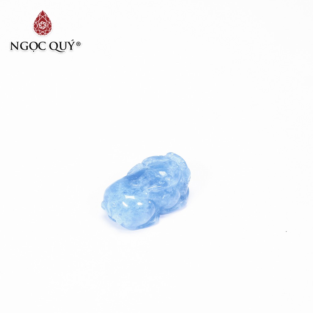 Mặt dây chuyền tỳ hưu đá aquamarine mệnh thủy, mộc - Ngọc Quý