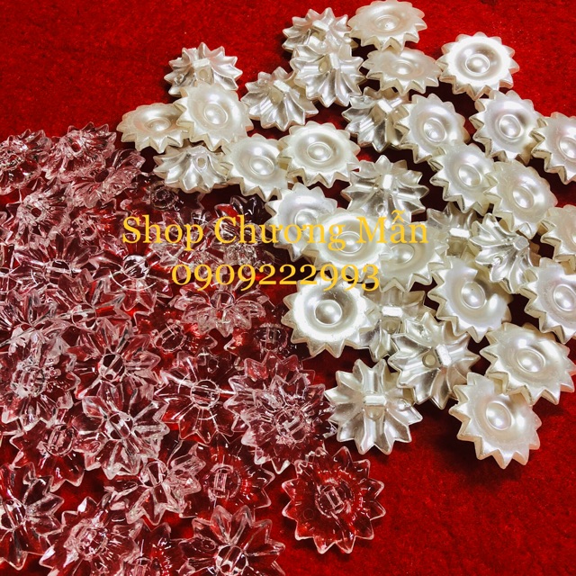 Chuỗi Hạt Bông Hướng Dương Bẹt &amp; Pha Lê Nhựa