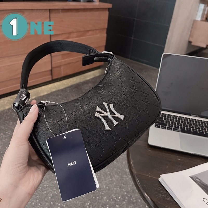 ( Chuẩn Hãng ) Túi Kẹp Nách Túi Xách MLB NY Monogram Embossed Hobo Bag New York Yankees Full Tag Mac