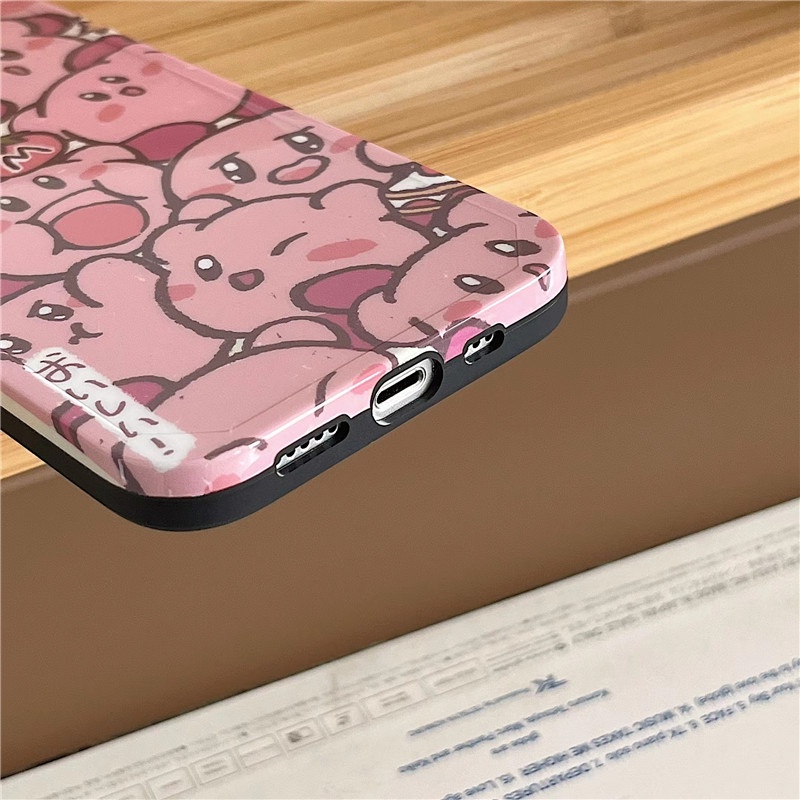Ốp Điện Thoại IMD Mềm Họa Tiết Hoạt Hình Kirby Màu Hồng Cho IPhone13 12 11 Pro MAX X/XS XR XSMAX 7P/8P