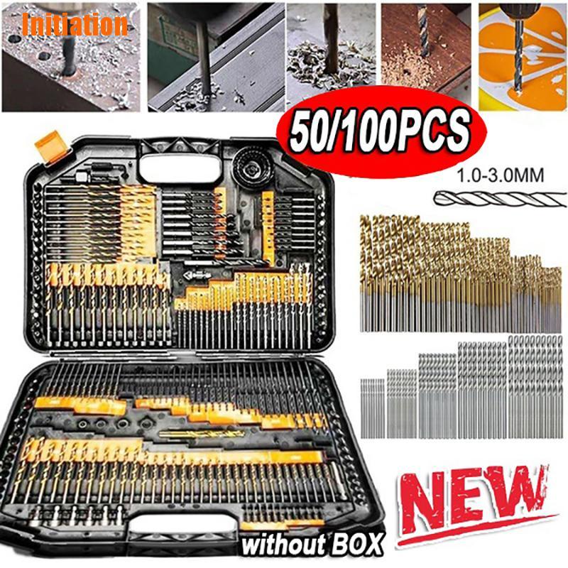 Bộ 100 / 50 Mũi Khoan Thép Phủ Titan Tốc Độ Cao