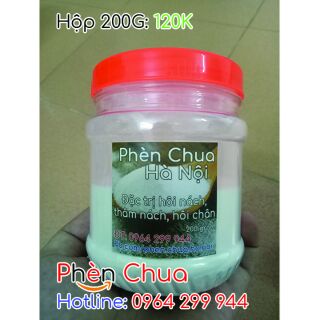 200 Gram Bột Phèn Chua Hà Nội Nguyên Chất, khử mùi Hôi nách, Hôi chân