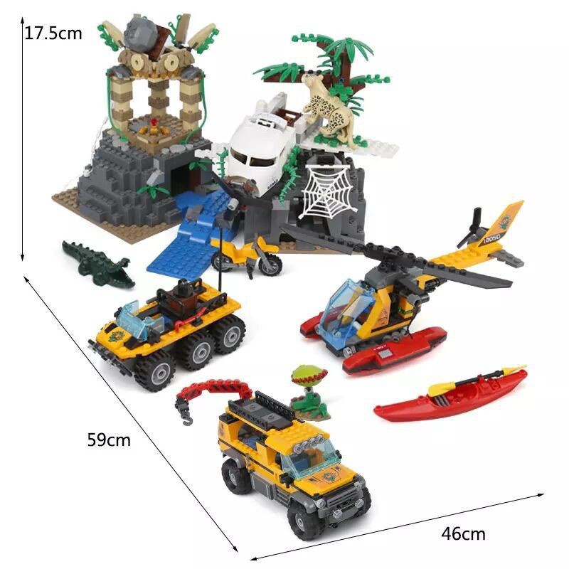 Xếp hình thám hiểm rừng rậm nhiệt đới cùng các loại xe địa hình 870 chi tiết