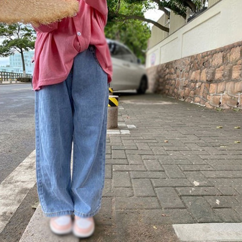 Quần Jean Dài Ống Rộng Thời Trang Hàn Quốc Dành Cho Nữ