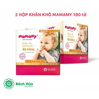 [Không Quà] Combo 2 hộp Khăn Khô Đa Năng Mamamy 180 Tờ