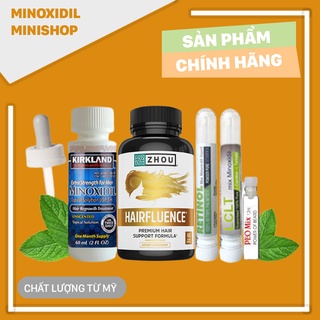 Combo mọc tóc nâng cao: minoxidil 5% + hairfluence + lclt + retinol + peo mix