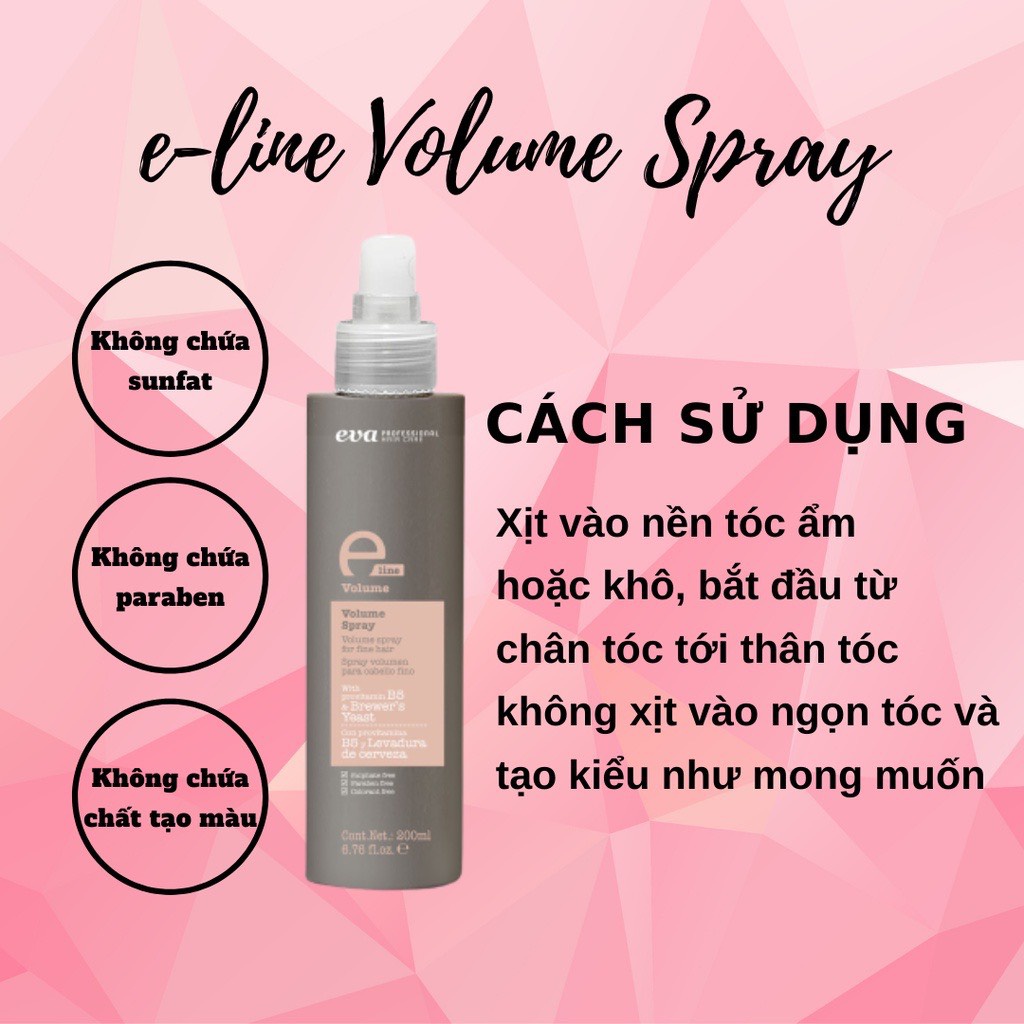 Xịt Tạo Phồng Chân Tóc Eva E-Line Volume Spray 200ML Chính Hãng