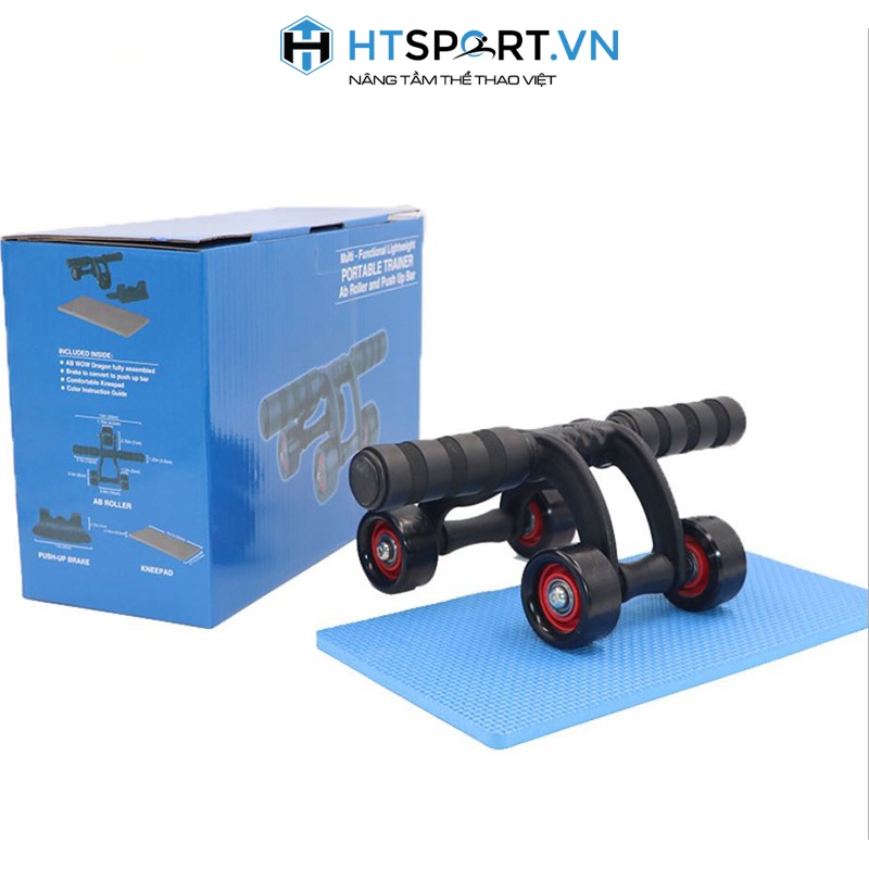 Con Lăn Tập Bụng, Dụng Cụ Lăn 4 Bánh AB Slimmer Tập Cơ Bụng Đa Năng Tập Gym Thể Hình Thể Thao Tại Nhà