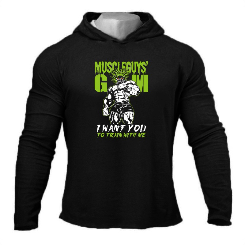 Áo thun nam tay dài có nón tập thể thao năng động