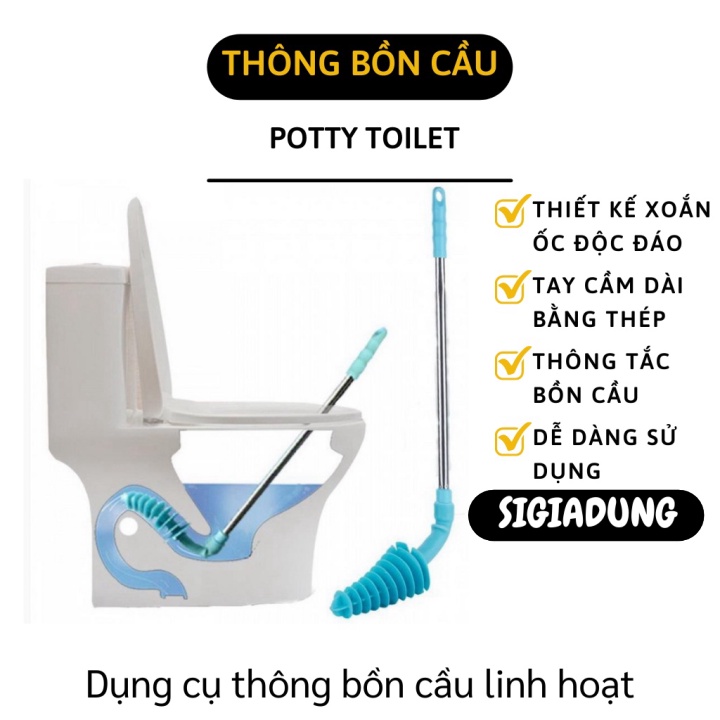 [SGD] Cây Thông Bồn Cầu - Dụng Cụ Thông Tắc Bồn Cầu, Cống, Hố Gas Đầu Cọ Xoắn Độc Đáo 7264