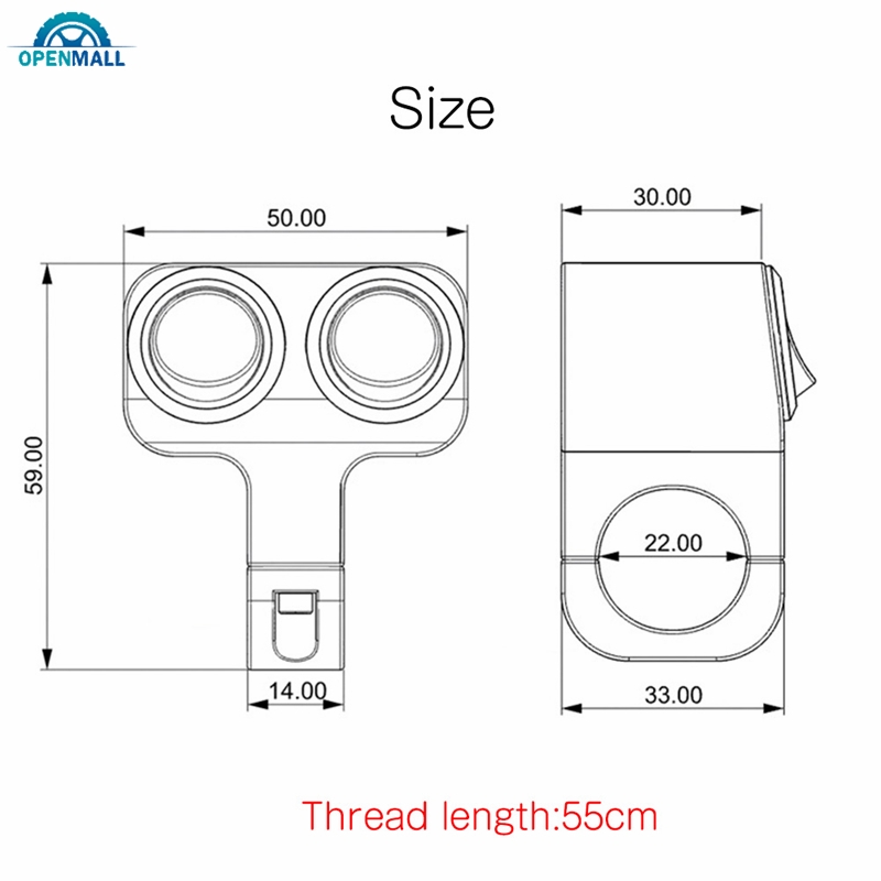 Bộ công tắc đèn pha cho xe máy bằng hợp kim nhôm