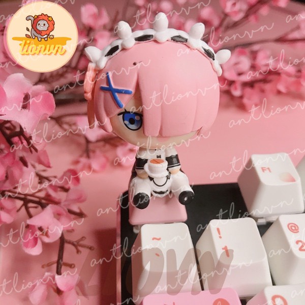 Keycap lẻ hình Nhân Vật Rem and Ram Anime RE:ZERO Chibi siêu dễ thương Lionvn