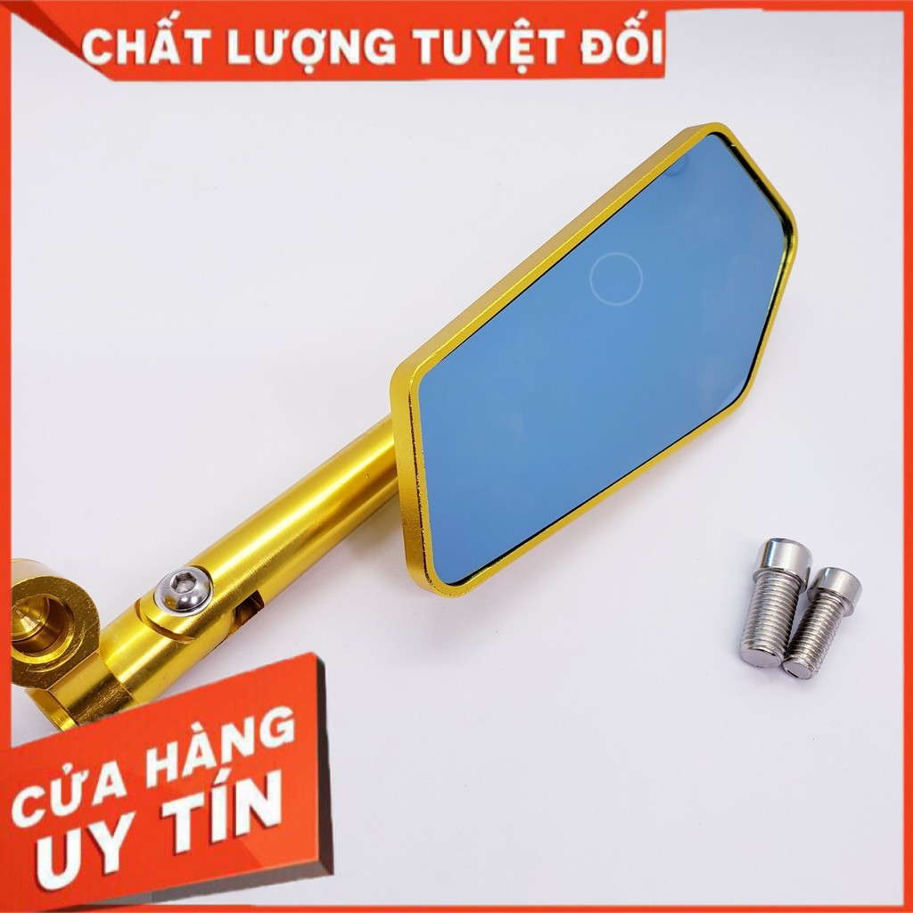 gương (kính) chiếu hậu iphone xéo RIZ0MA 5 cạnh cao cấp gắn bên trái xe máy sh, vario, airblade, exciter...màu vàng