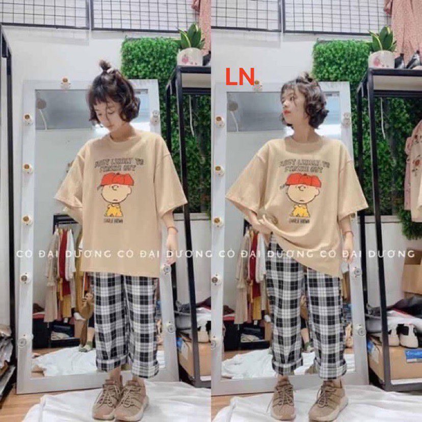 Set đồ áo phông, quần ống rộng