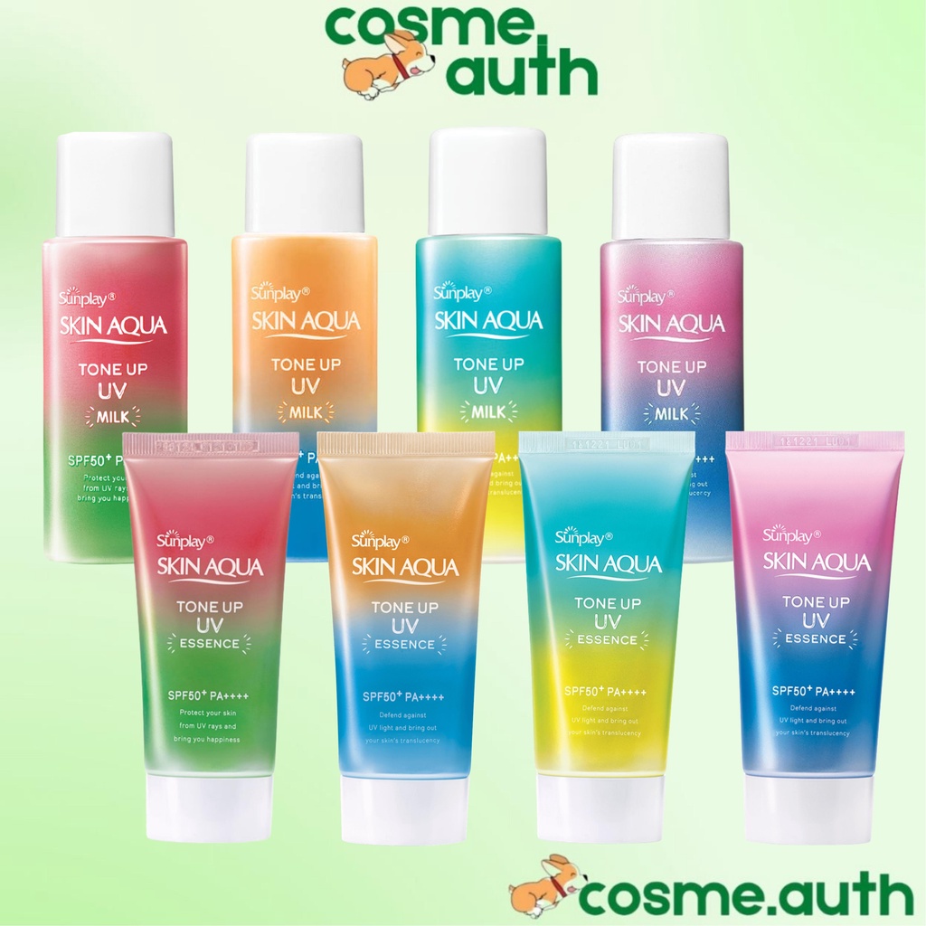 Kem Chống Nắng Sunplay Skin Aqua Tone Up UV Essence/ Milk SPF50+ PA++++ Dưỡng Ẩm Nâng Tông