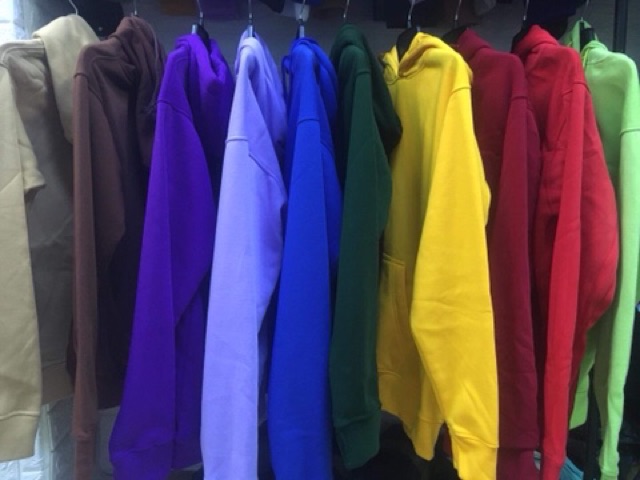 Áo Hoodie Trơn Tay Dài Unisex Ảnh Thật
