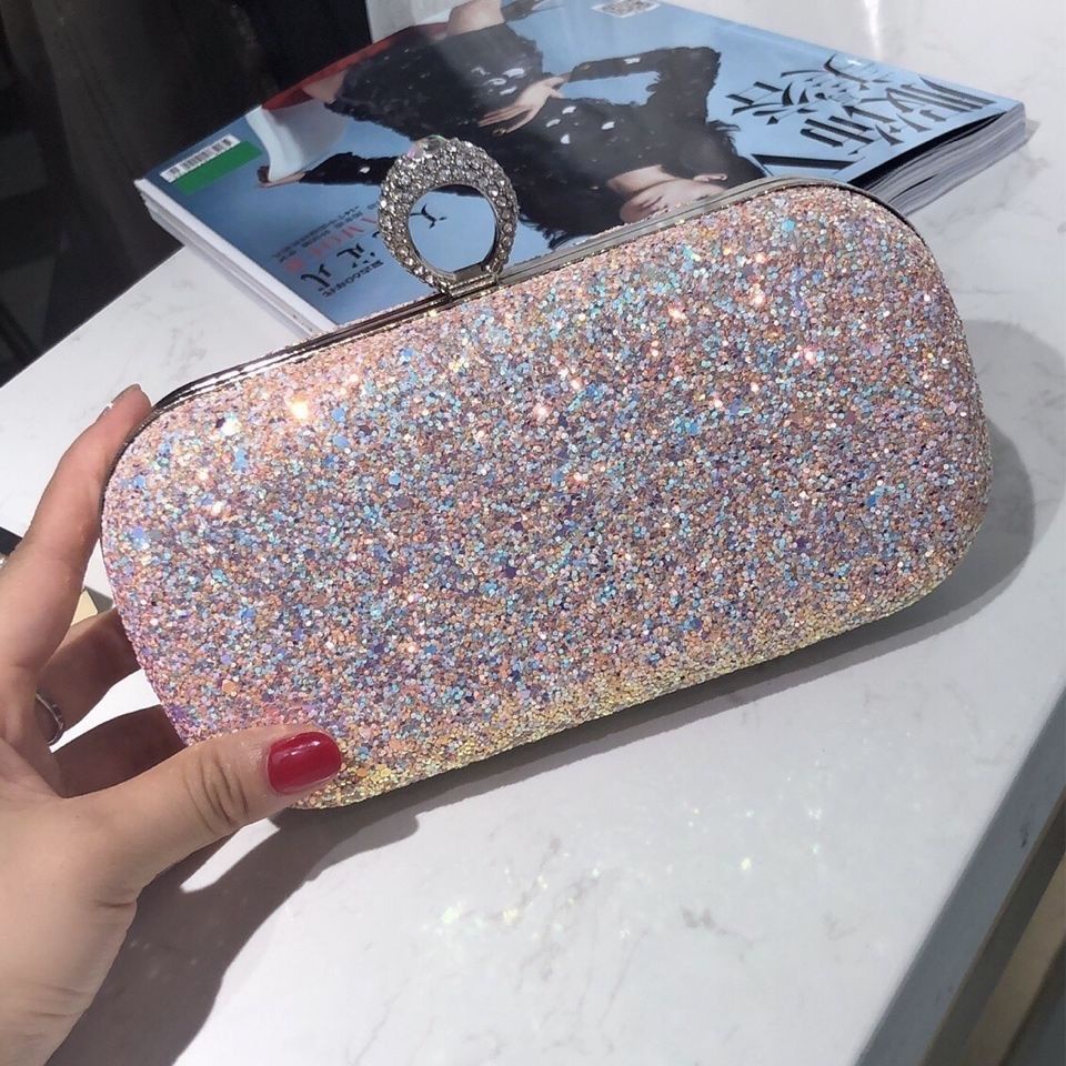 Ví cầm tay đính đá lấp lánh di động sang trọng cho nữ