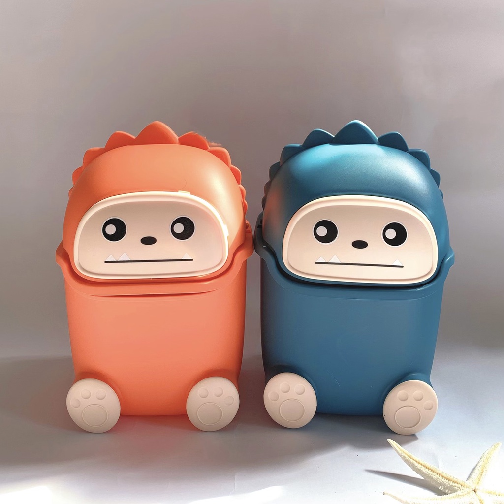 Thùng Rác Để Bàn Mini, Thùng Rác Khủng Long Đa Năng, Thiết Kế Xinh Xắn