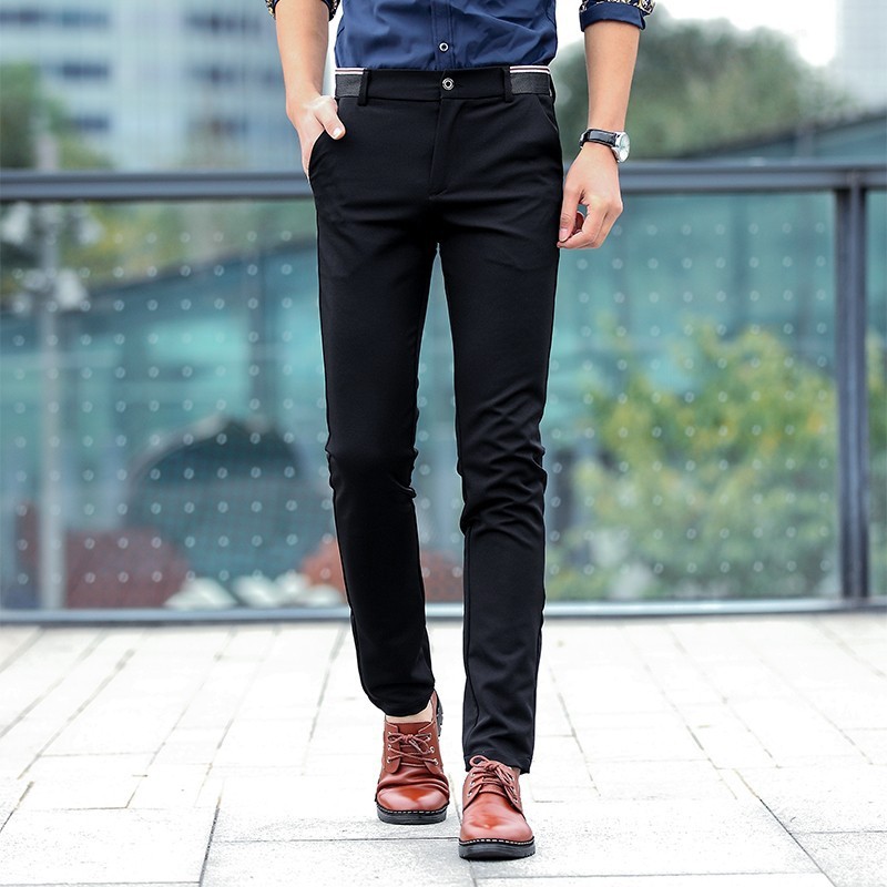 Quần Tây Nam Màu Đen Ôm Dáng Phong Cách Doanh Nhân Hàn Quốc