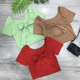 Áo Thun Tay Ngắn Phía Sau Cột Nơ