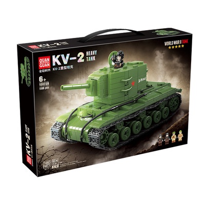 Đồ chơi Lắp ráp Xe Tăng hạng nặng KV-2, Quanguan 100239 Heavy Tank, Xếp hình thông minh, Mô hình Xe tăng