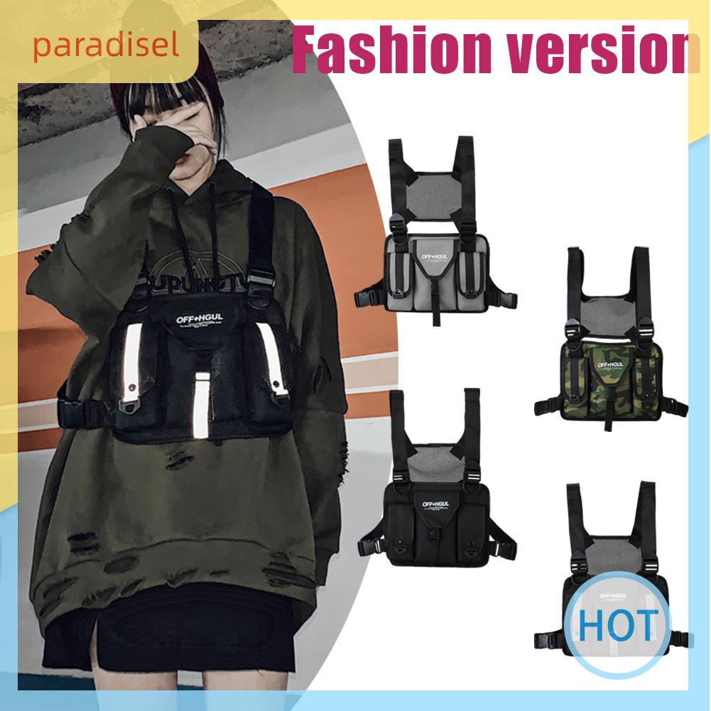 Túi đeo ngực phong cách hiphop đường phố thời trang nam nữ đa năng