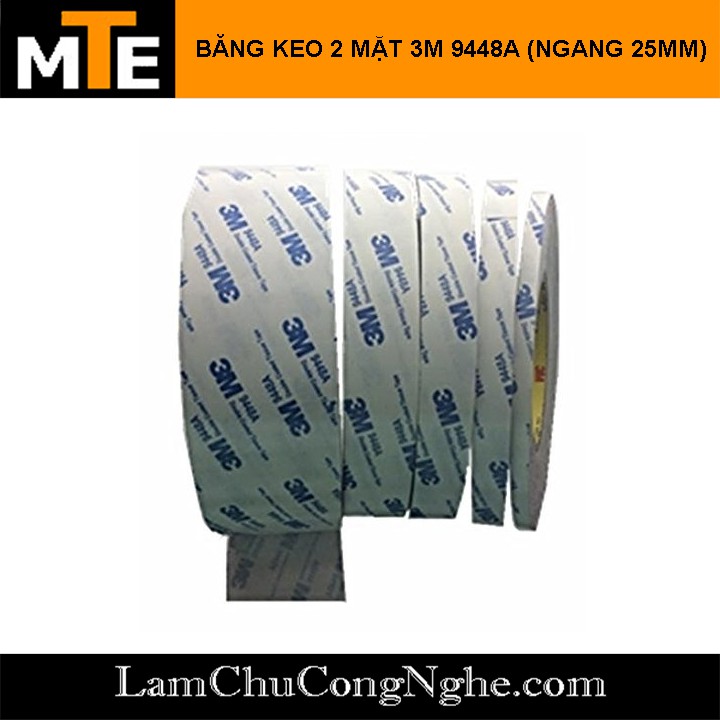 Băng keo chịu nhiệt 2 mặt 3M 9448A - Keo dán tản nhiệt linh kiện điện tử 2 mặt