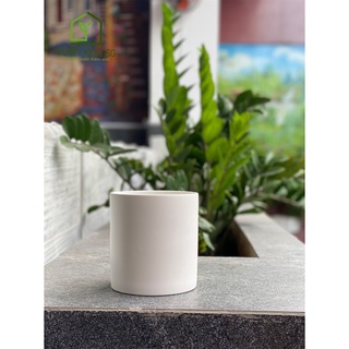 Chậu gốm sứ men mờ - Trụ tròn