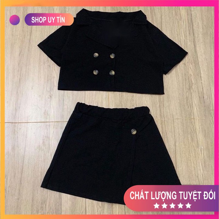 [Mã FADI5K245 giảm 5K đơn 0đ] Set Đồ Nữ 💦Combo Váy Áo💦 áo vest croptop + chân váy Mã SET13 | BigBuy360 - bigbuy360.vn