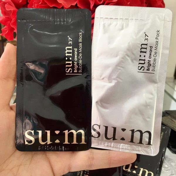 Mặt nạ sủi bọt thải độc hút dầu sạch sâu Sum37 Bright Award Bubble De Mask