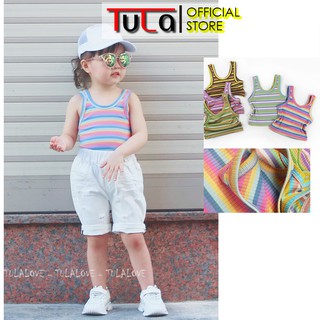 Áo Ba Lỗ Kẻ Tăm Nhiều Màu Cho Bé Gái