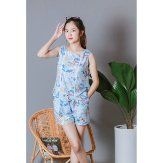 Bộ đùi mặc nhà lanh lụa