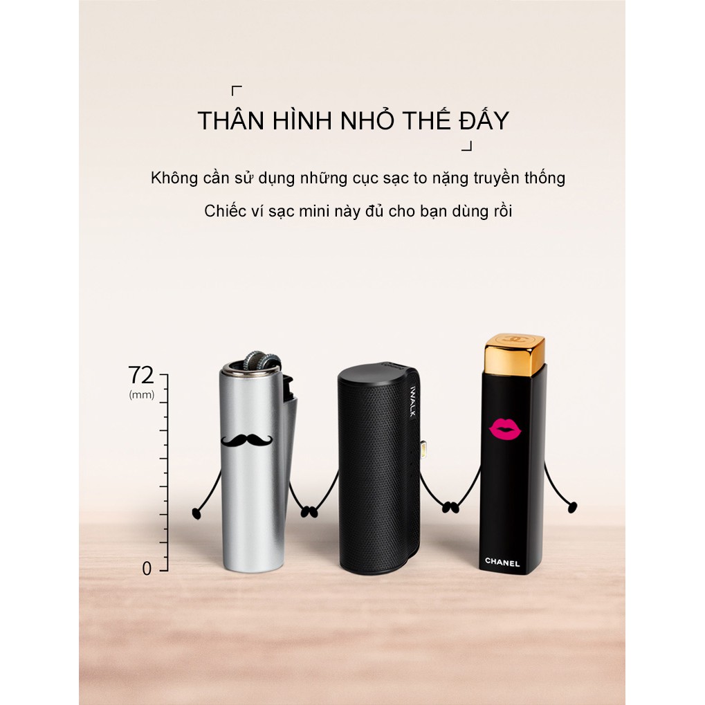 SẠC DỰ PHÒNG MINI KO DÂY- NHỎ CHỈ BẰNG THỎI SON SẠC ĐƯỢC 3000 MAH