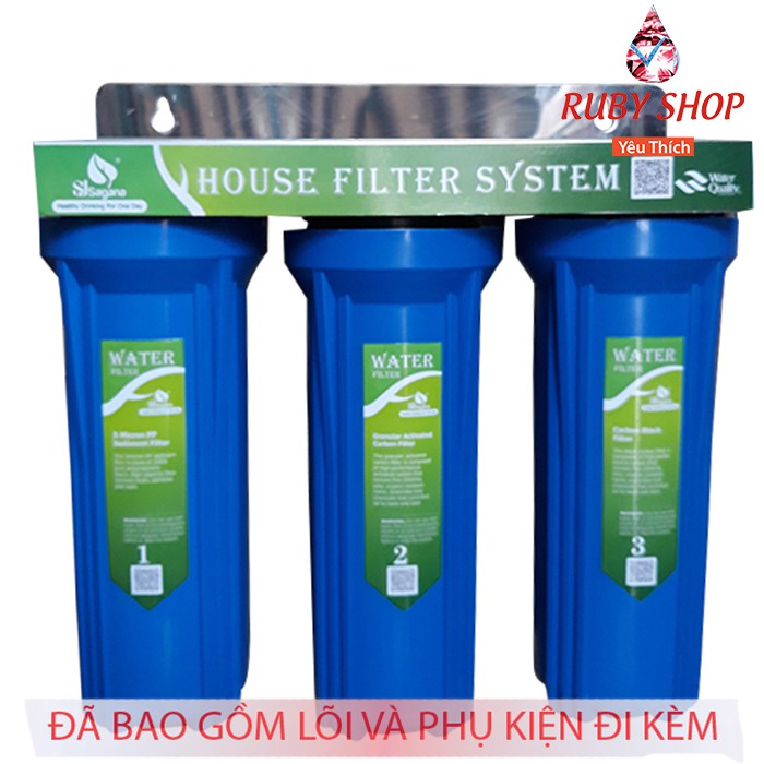 Bộ lọc nước sinh hoạt, bộ lọc thô 3 cấp 30C3 ren phi 21 ( sản phẩm đã kèm 3 lõi và phụ kiện) | WebRaoVat - webraovat.net.vn