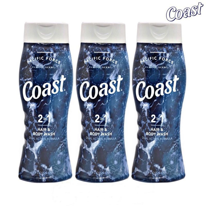 Tắm, gội 2 in 1 Coast, giành cho Nam giới, thể tích 532ml hàng nhập Mỹ