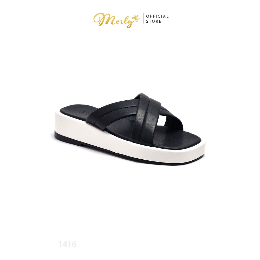 Dép đế bánh mì quai chéo Merly 1416