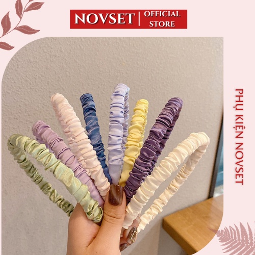 Băng đô trang điểm NOVSET Bờm tóc vải nhún cho nàng
