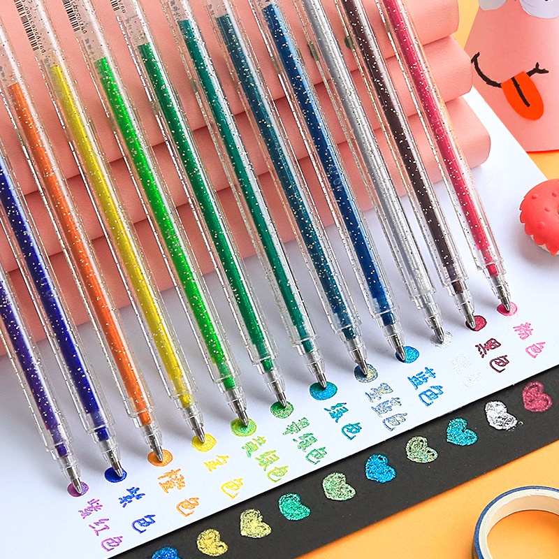 18/12/8 màu sắc Bút Kim Loại Huỳnh Quang Gel Bút Long Lanh Óng Ánh Gel Bút Long Lanh Bút cho Màu Vẽ Nguệch Ngoạc Bằng Văn Bản Vẽ thẻ Làm