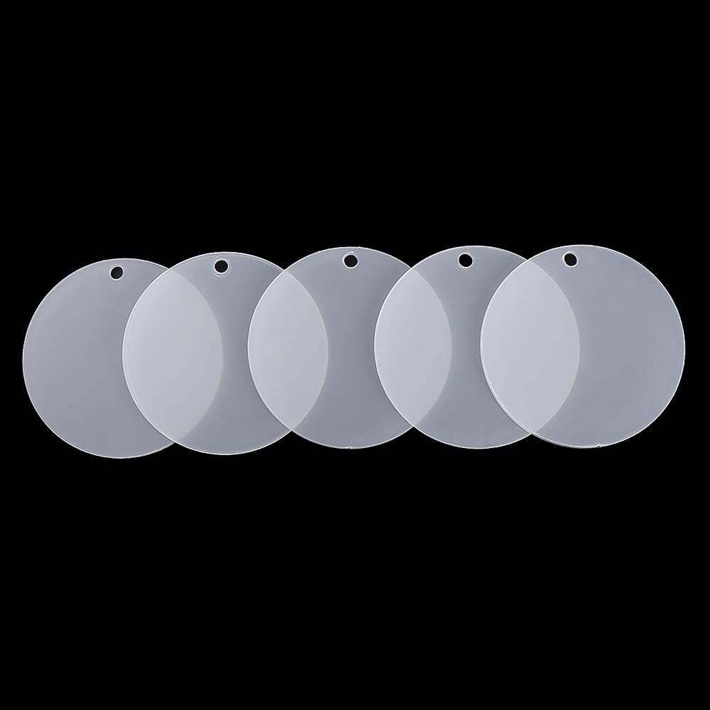 Set 10 Đĩa Trống Tròn Làm Móc Khóa DIY Bằng Acrylic