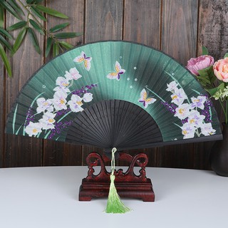 Quạt lụa cổ trang quạt lụa múa quạt lụa cầm tay