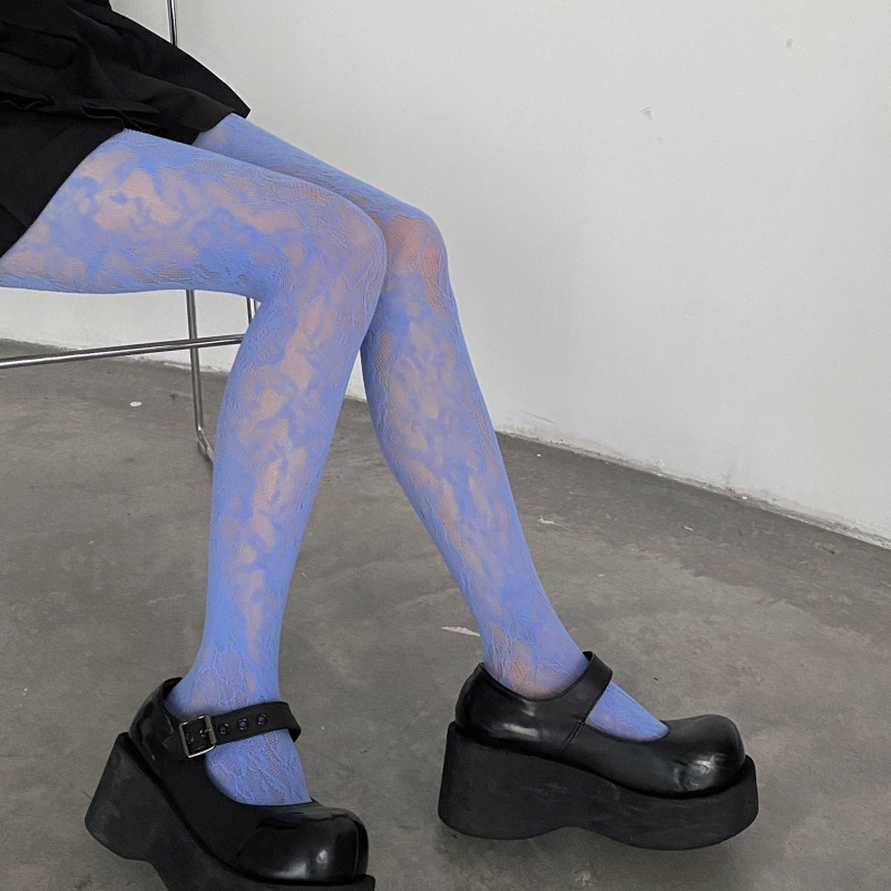 Bít Tất Lưới Họa Tiết Hoa Nhiều Màu Phong Cách Lolita Cho Nữ