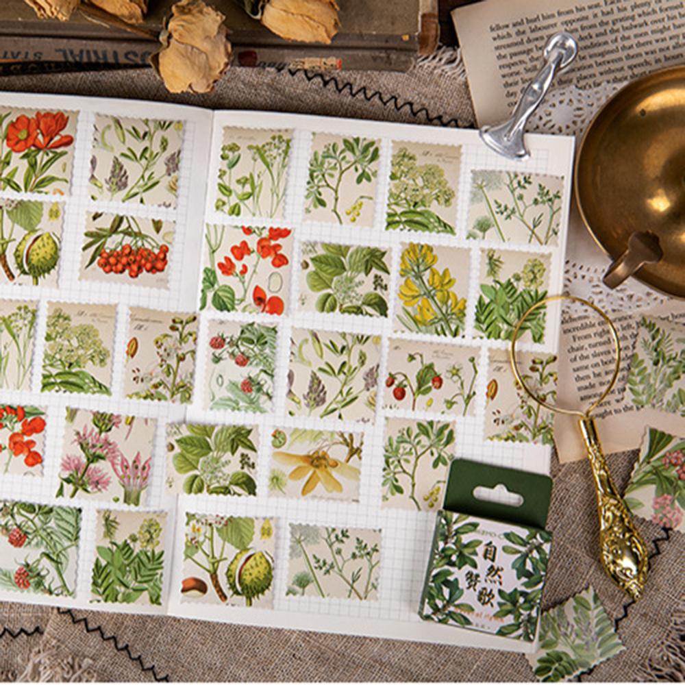 AUGUSTINA Miếng Dán Trang Trí Nhật Ký / Văn Phòng / Trường Học Hình Hoa Lá Dễ Thương Xinh Xắn