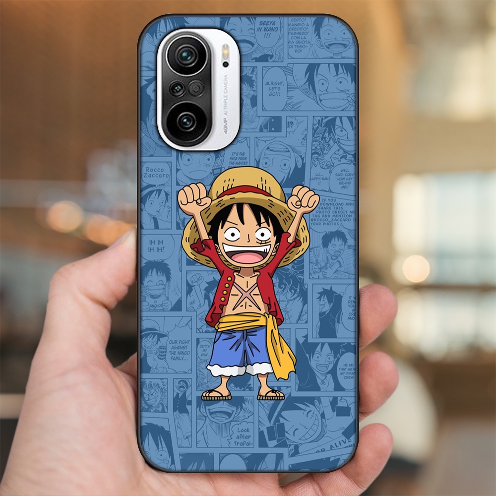 Ốp lưng Xiaomi K40 viền đen in hình Luffy One Piece