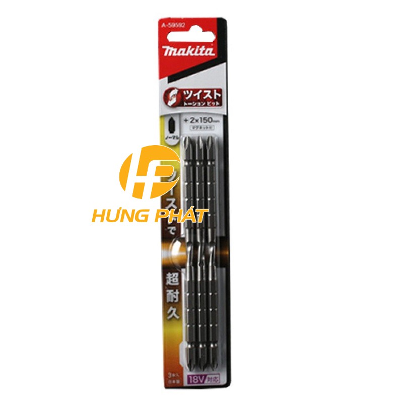 Mũi vít bake 2 đầu Ph2x150mm Makita A-59592 (3 mũi/vỉ)