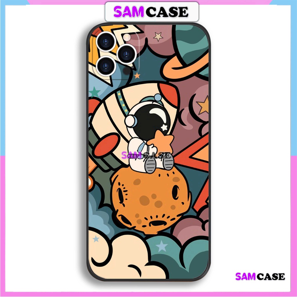 Ốp lưng iPhone Phi hành gia Nasa cạnh viền vuông silicon mềm dẻo cho iphone 6/6s/7/8/X/XS/XR/11/12/13/14 Pro Plus Max