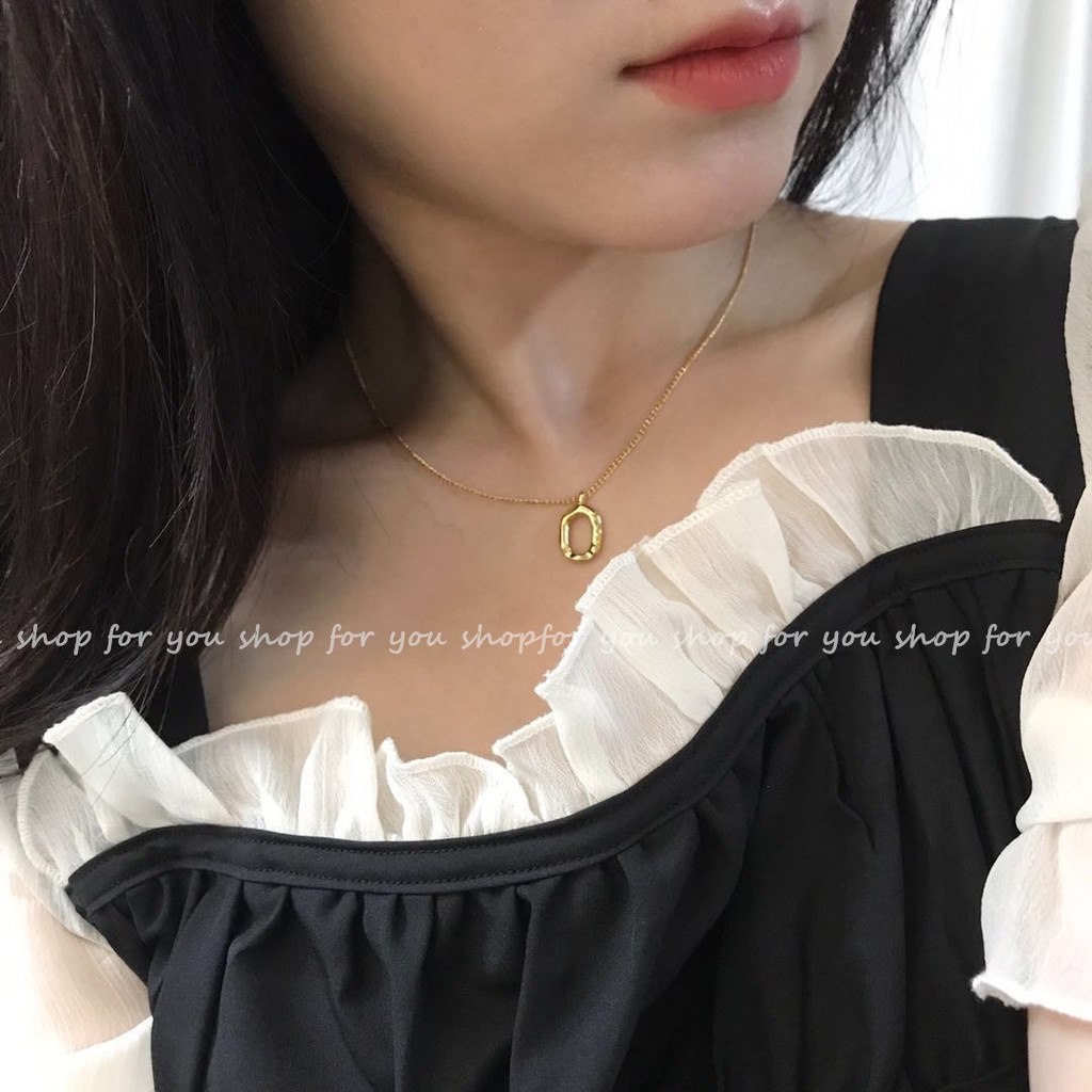 Vòng cổ Mặt oval Phong Cách Hàn Quốc Thời Trang Cho Nữ