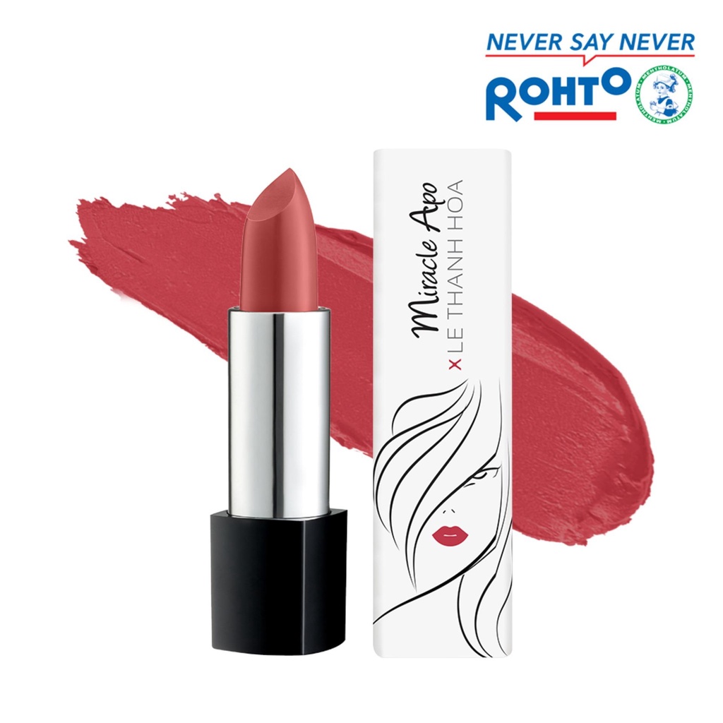 Son lì Miracle Apo Lipstick Matte x Lê Thanh Hòa Cosmopolitan 4g (Hồng đỏ đất)Son lì