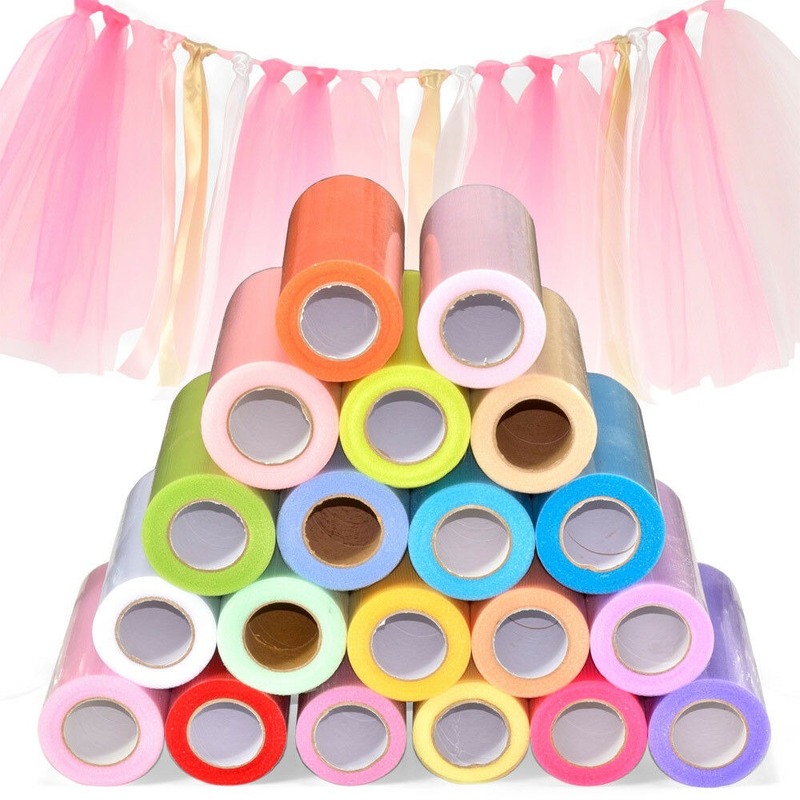 Cuộn Vải Tuyn 25Yards Dùng Làm Đồ Thủ Công/Trang Trí Tiệc Cưới Diy