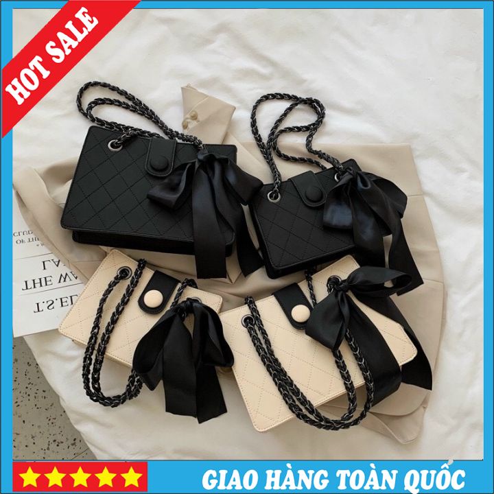 Túi Xách Nữ Đeo Chéo Thắt Nơ Sành Điệu Hàng Quảng Châu Size 21